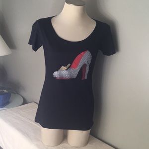 VEGAS Neon Museum TEE RHINESTONES Silver Slipper Casino